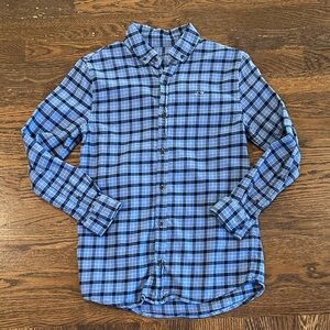 Vineyard Vines Blue Plaid Boy’s Flannel Shirt medium